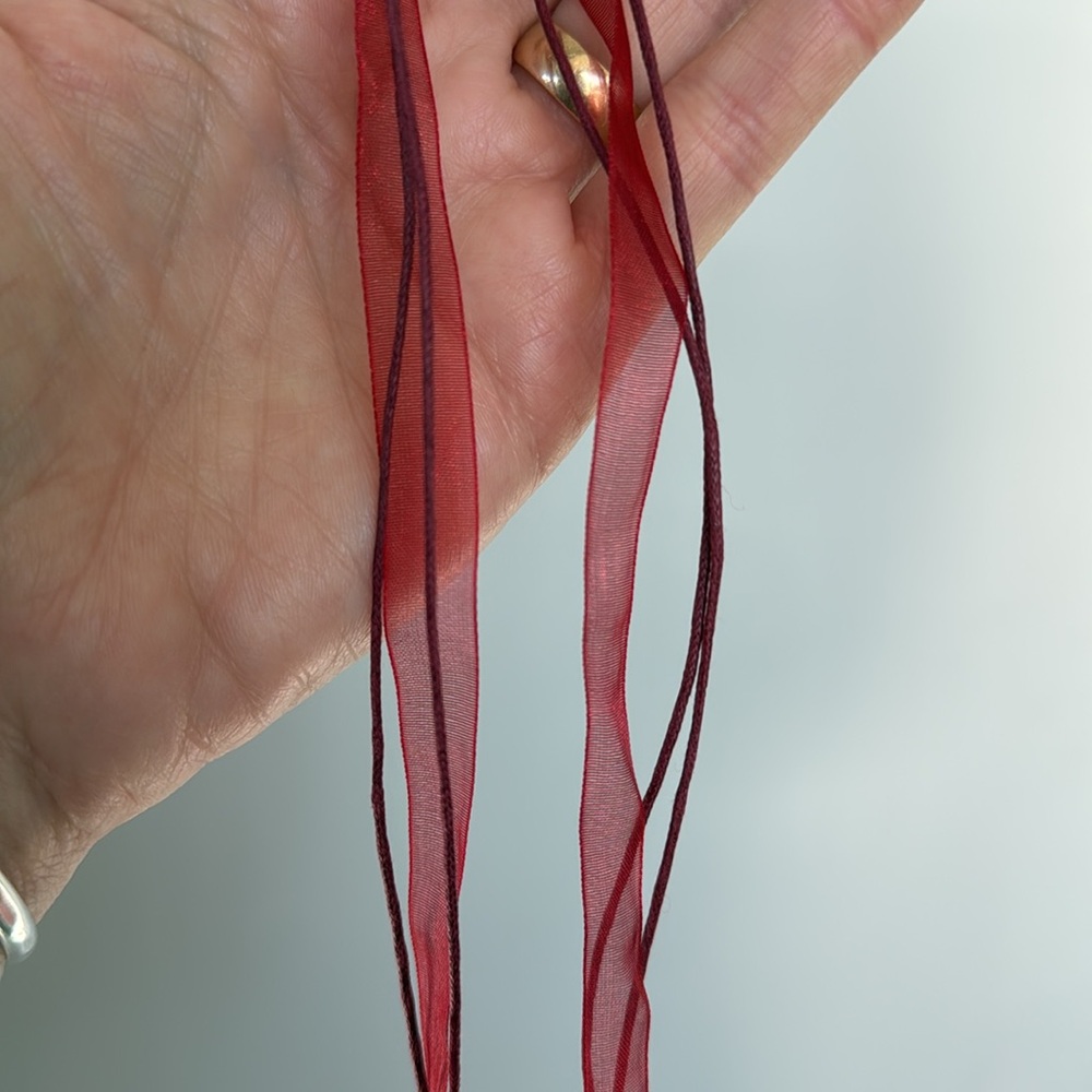 Red Ribbon Necklace - Picture 6 of 6